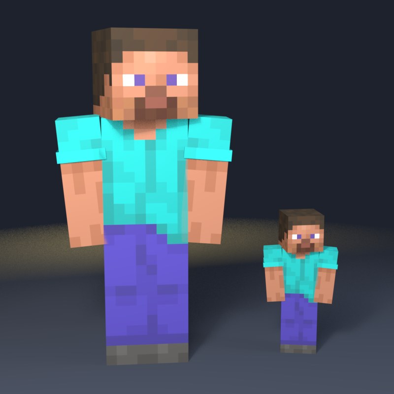 Your character standing next to Mini Me, a tiny copy of your own skin.